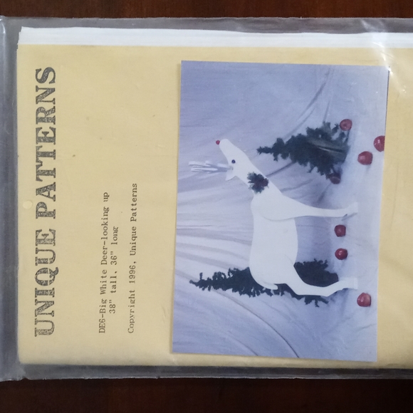 Vintage Big White Deer 38" x 36" Pattern for Wood Yard Art - Picture 2 of 4